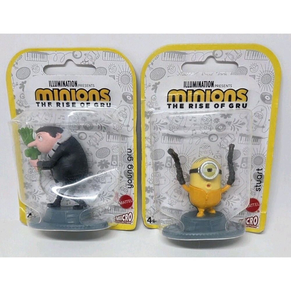 Mattel Minions The Rise Of Gru Micro Collection Young Gru & Stuart NIP set